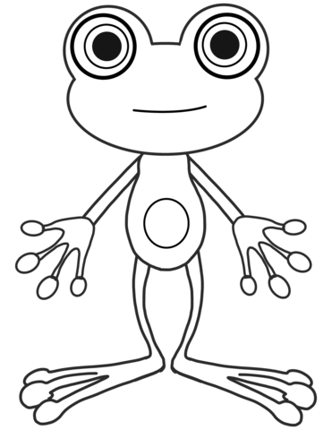 Cartoon Frog Coloring Page